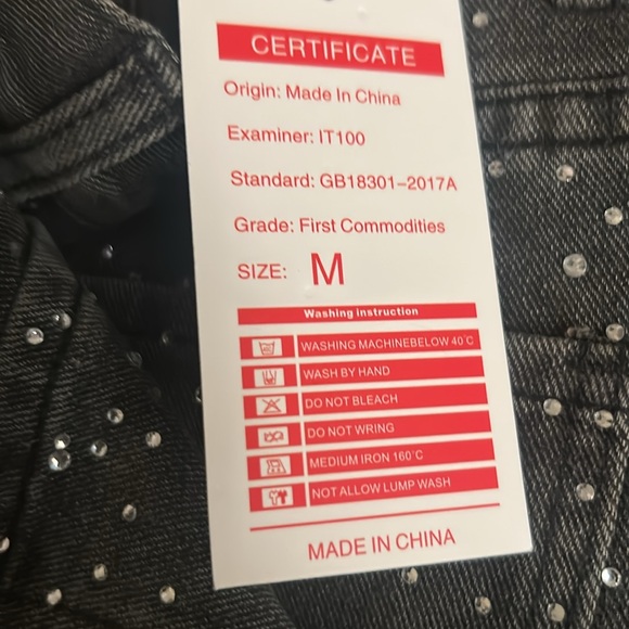 NWT Black Jeans with Pearl Embellishments - Picture 6 of 7